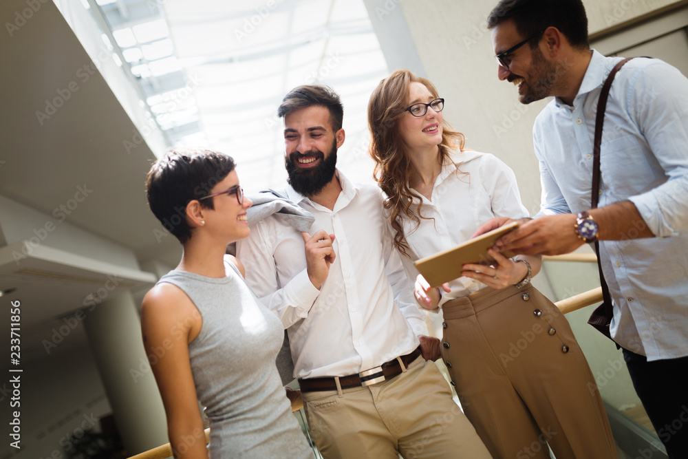 Business coworkers discussing new ideas in office Business coworkers discussing new ideas in office