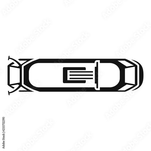 Top view tram icon. Simple illustration of top view tram vector icon for web design isolated on white background