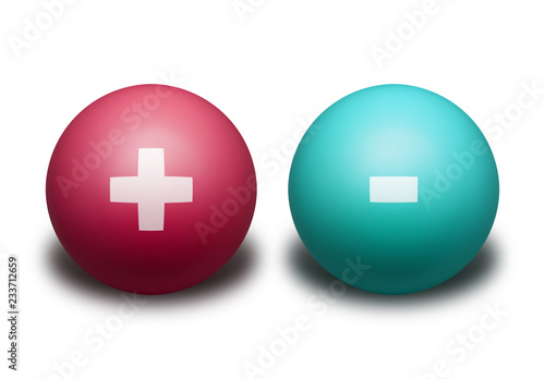 Two opposite electric charges