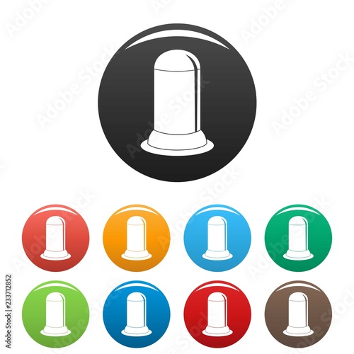 Uterus condom icons set 9 color vector isolated on white for any design