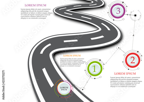 Design template: Road map business timeline, Vector Illustration