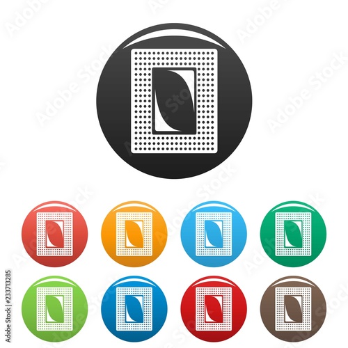 Contraceptive patch icons set 9 color vector isolated on white for any design