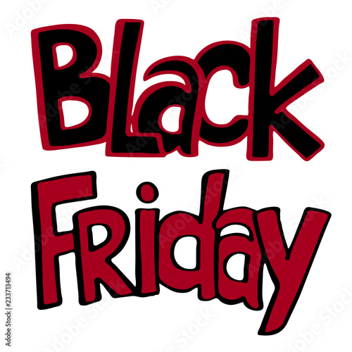Black friday. Hand drawn lettering. Total sale and discounts! Special offer, business theme.