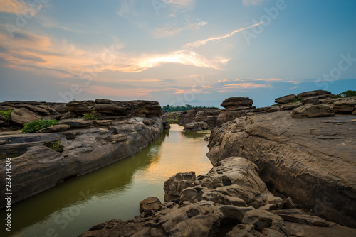 Natural of Rock Canyon in Mekhong River in Ubon Ratchathani, Thailand