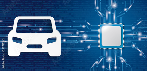 Microchip Processor Lights Smart Car Header
