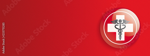 Red Banner Protection Emergency Cross Aesculapian Staff