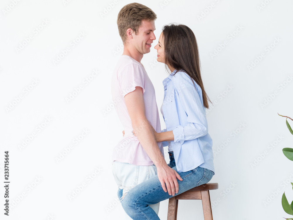 couple communication. happy leisure and loving relationship