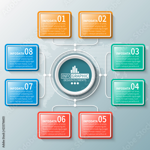 Abstract 3D Paper Infographics. Business template .Vector illustration