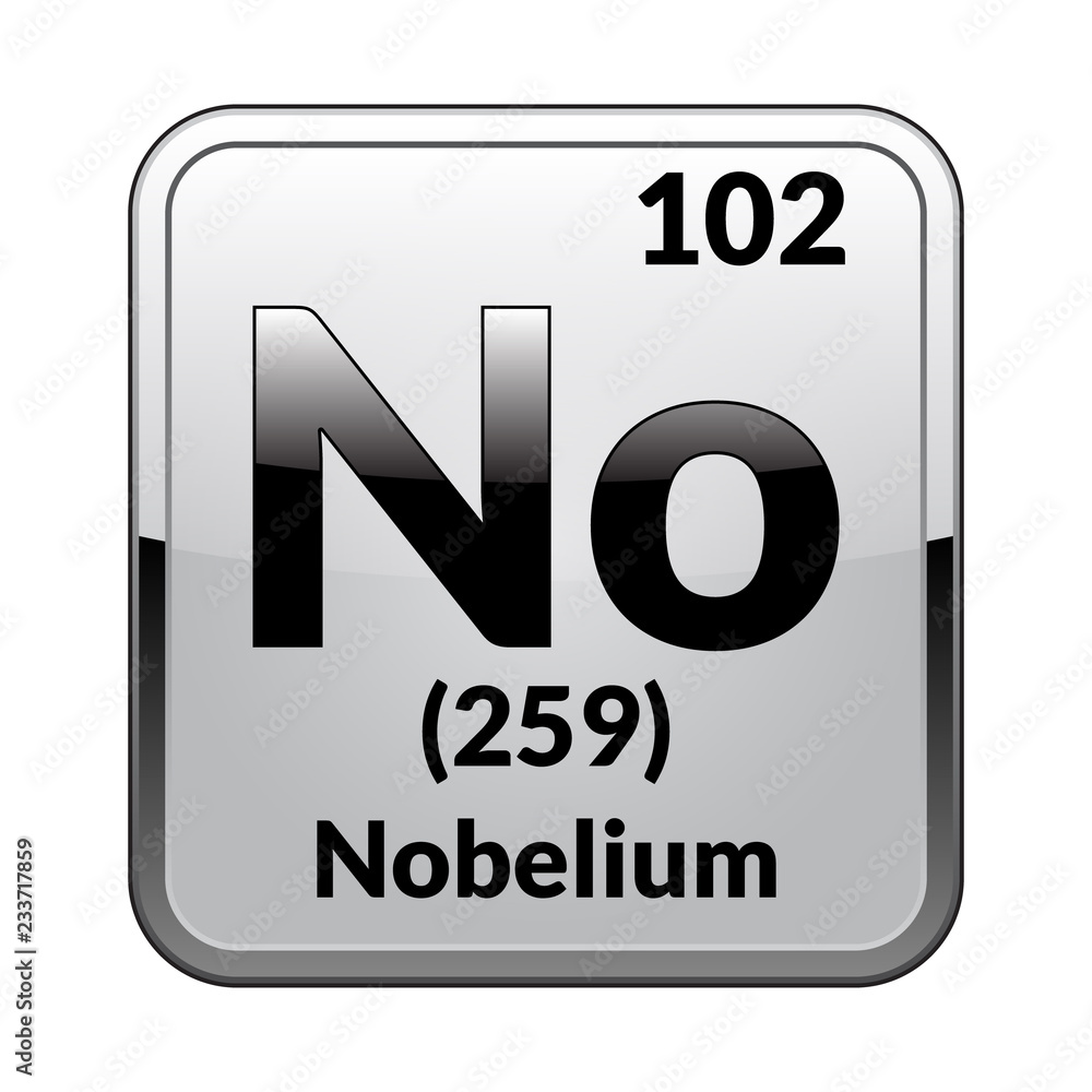 Obraz premium The periodic table element Nobelium. Vector illustration