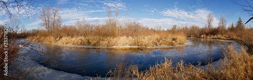 The first thin ice on the river Izh, Udmurtia