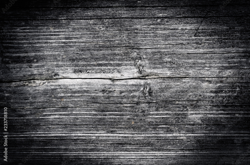 Obraz premium vintage black white wooden background with cracked paint