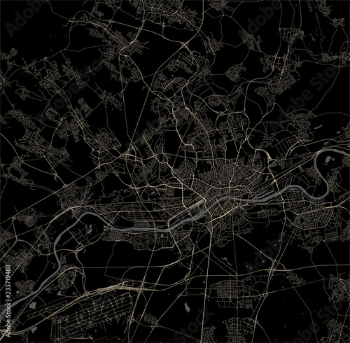 map of the city of Frankfurt am Main, Hesse, Germany