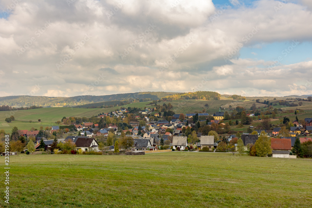 View on Hinterhermsdorf in Saxony
