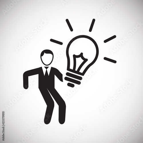 Coworker idea bulb on white background icon