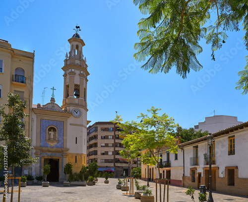 Plaza Patraix square and church Valencia photo