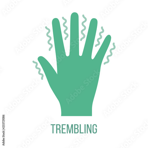 Icon of common symptom of panic disorder - trembling. Vector