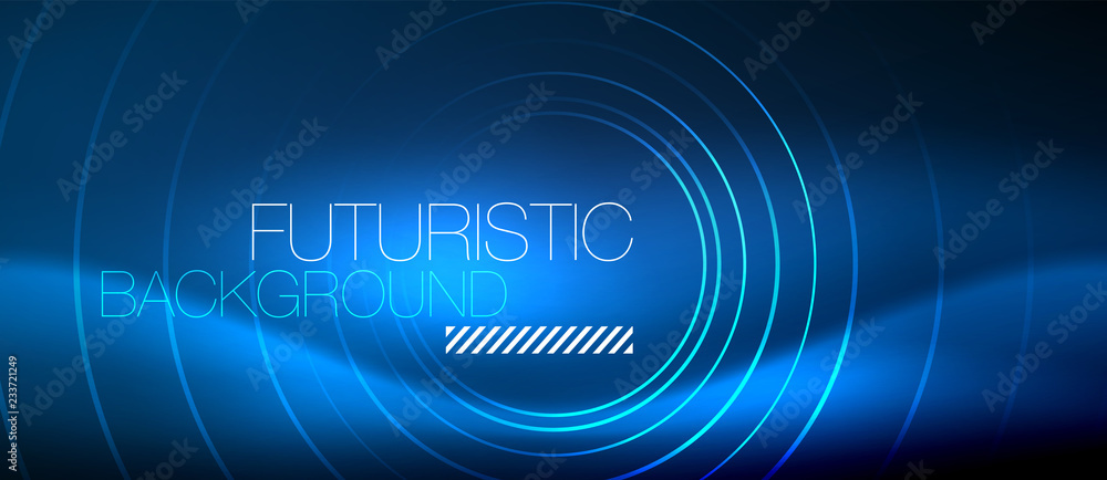 Neon glowing circles background Neon glowing circles background
