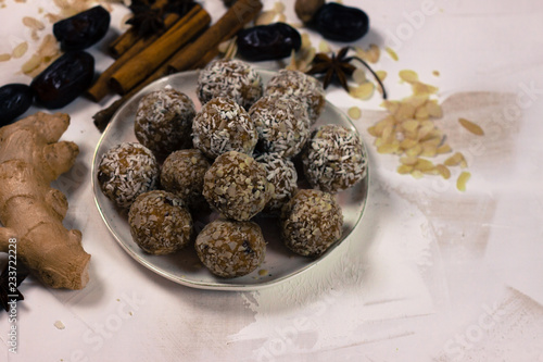 Vegan sweet delicious candy. Raw sweet ball