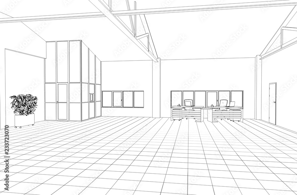 office contour visualization, 3D illustration, sketch, outline
office contour visualization, 3D illustration, sketch, outline