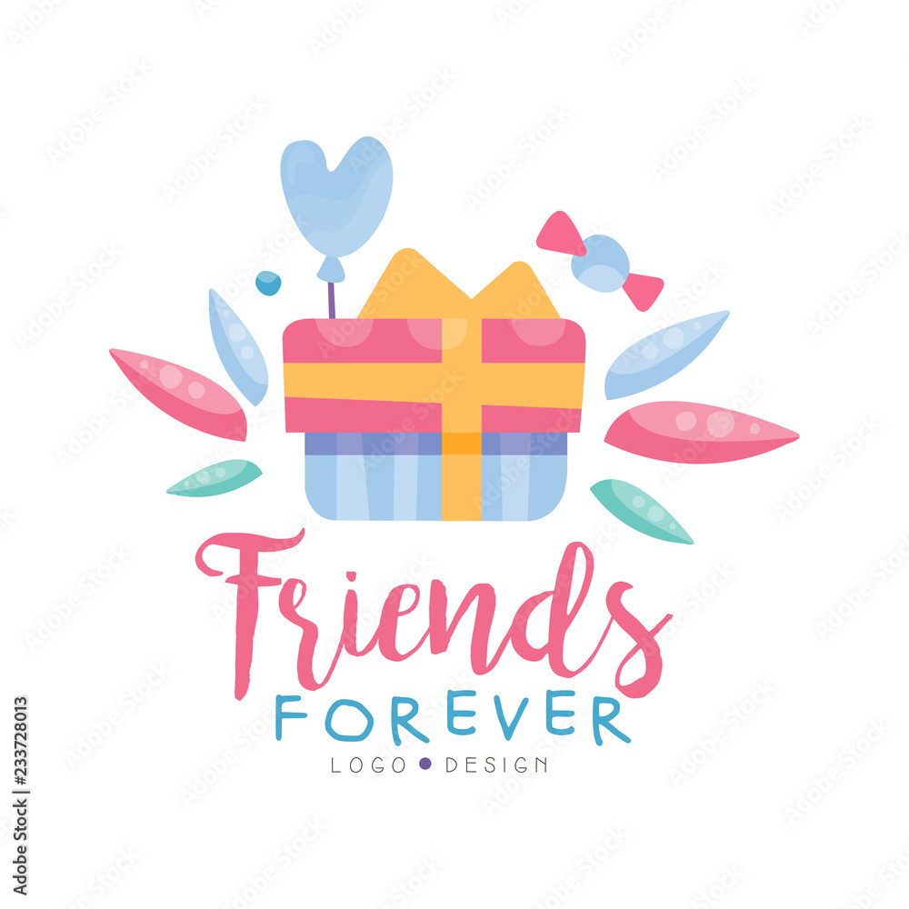 Friends forever logo design colorful template Vector Image