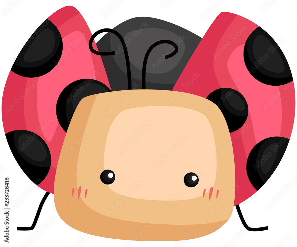 Obraz premium wektor uroczej i uroczej biedronki