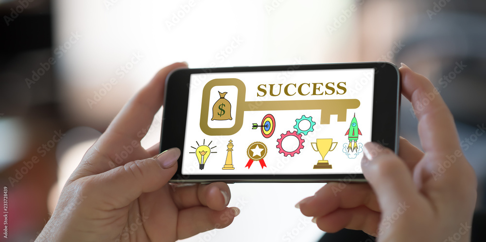 Business success concept on a smartphone