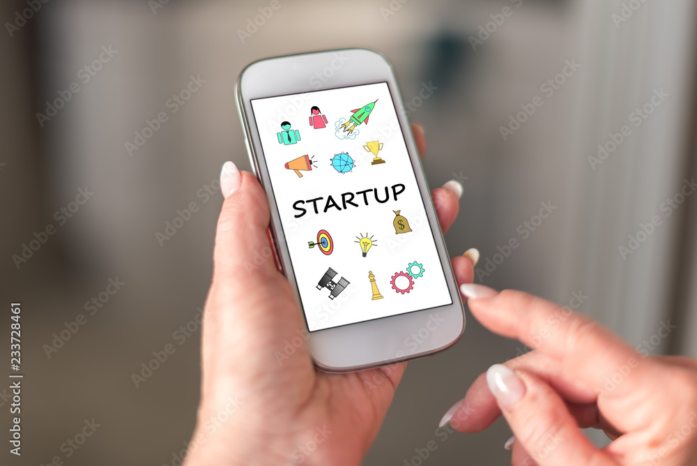 Startup concept on a smartphone Startup concept on a smartphone