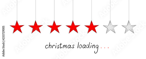 Christmas loading banner with progress bar from red stars.