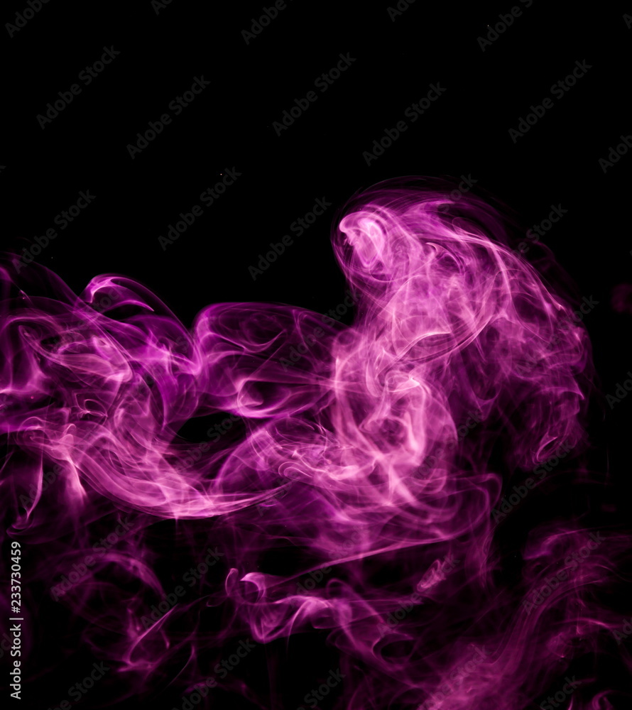 Fototapeta premium Purple smoke on black background