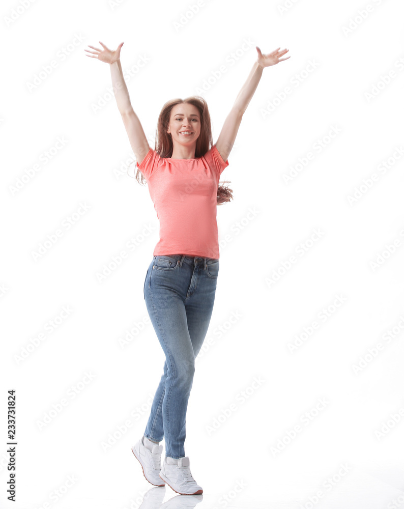 portrait of happy girl student.isolated on white background portrait of happy girl student.isolated on white background