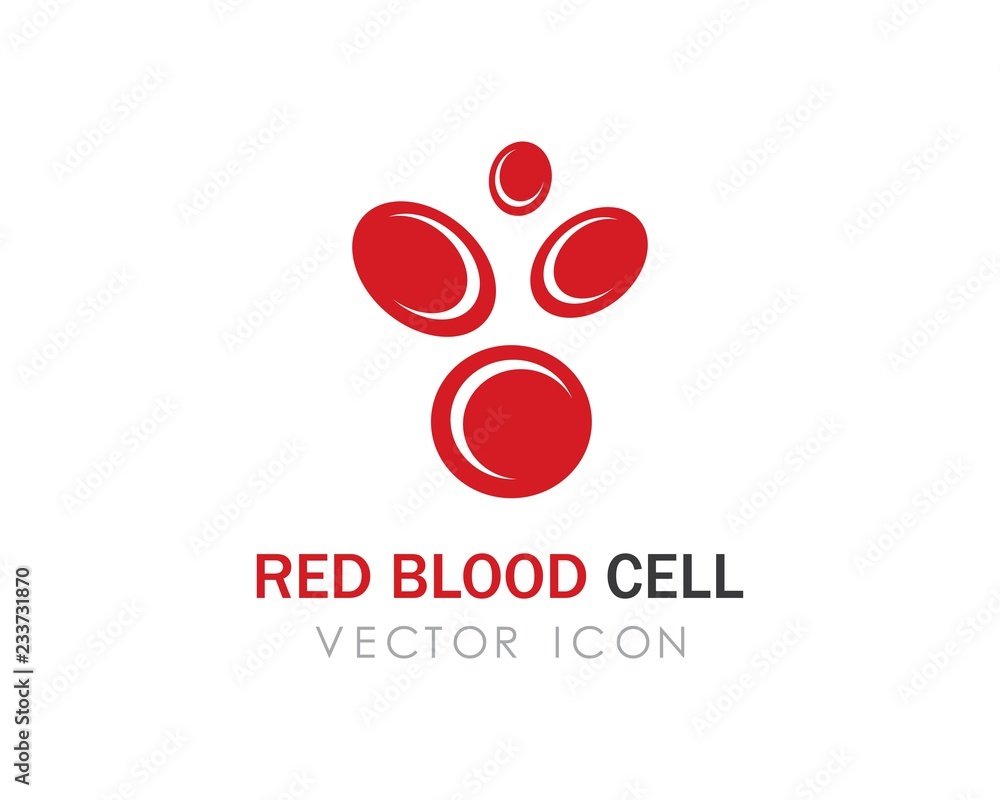 Red Blood Cell Logo vector icon illustration design Stock Vector ...