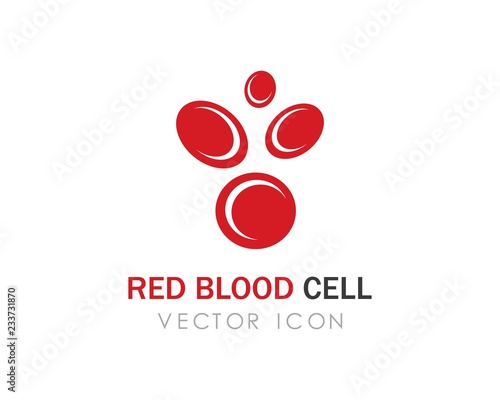 Red Blood Cell Logo vector icon illustration design