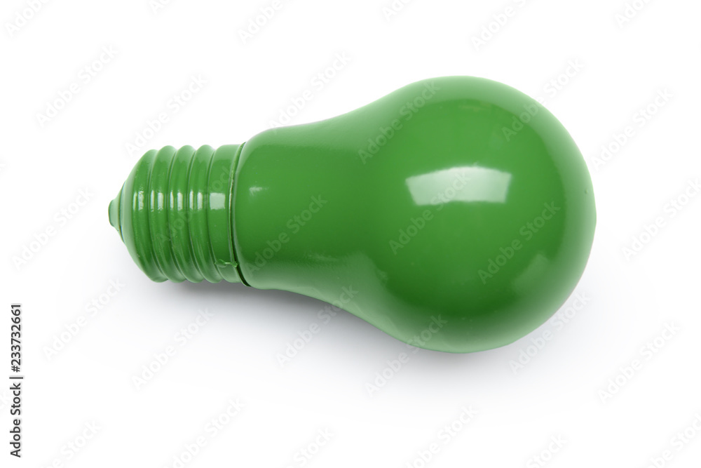 Painted light bulb on white background Painted light bulb on white background