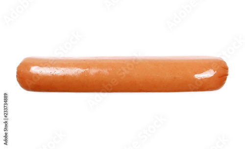 Hot dog isolated on white, top view