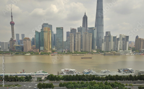 Aerial view of Shanghai skyline
