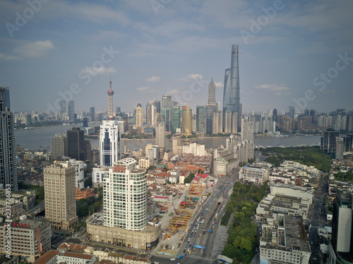 Aerial view of Shanghai skyline