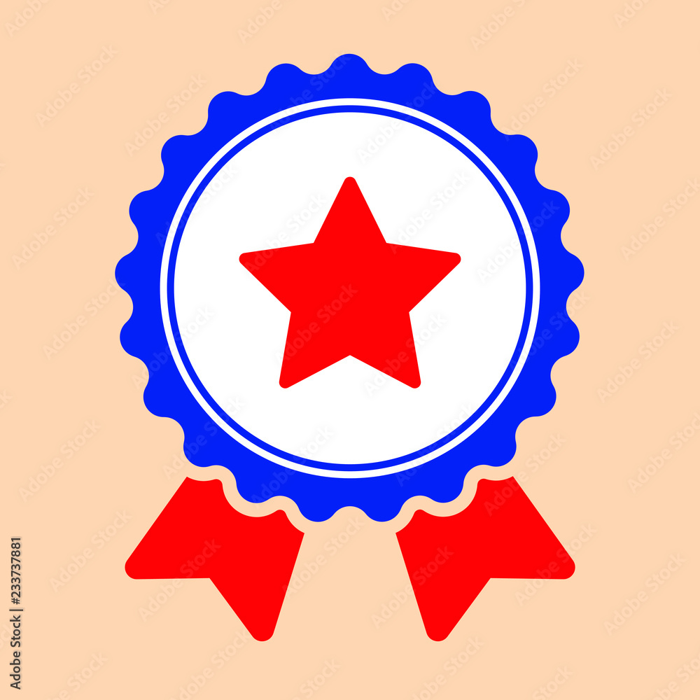 Award with star icon. Badge icon. Vector concept illustration for design. Award with star icon. Badge icon. Vector concept illustration for design.