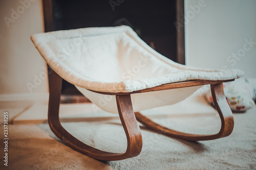 Wooden baby rocker photo