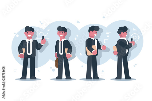 Set of cartoon businessmen character design
