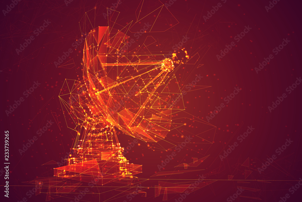 abstract vector. Radio antenna. astronomy and space research abstract vector. Radio antenna. astronomy and space research