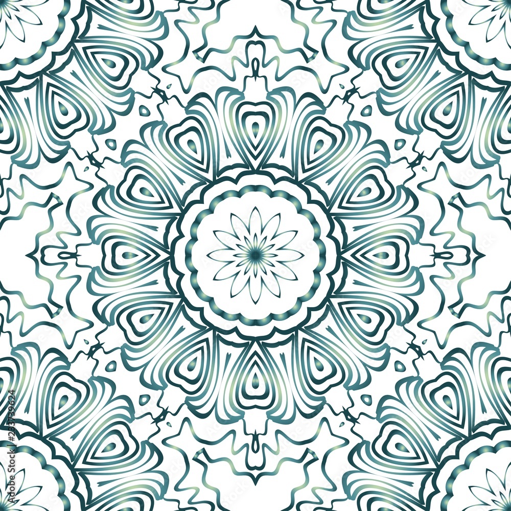 Design with abstract hand drawn floral seamless pattern with decorative element. Vector illustration.