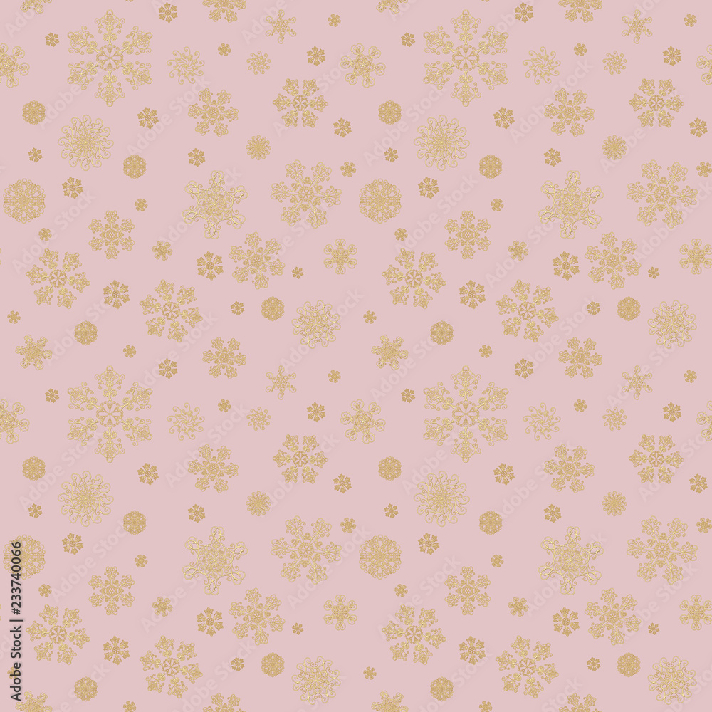 Winter christmas hand drawn seamless pattern print with snowflakes Winter christmas hand drawn seamless pattern print with snowflakes