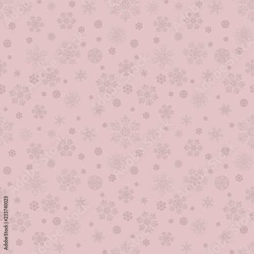 Winter watercolor hand drawn seamless pattern print with snowflakes