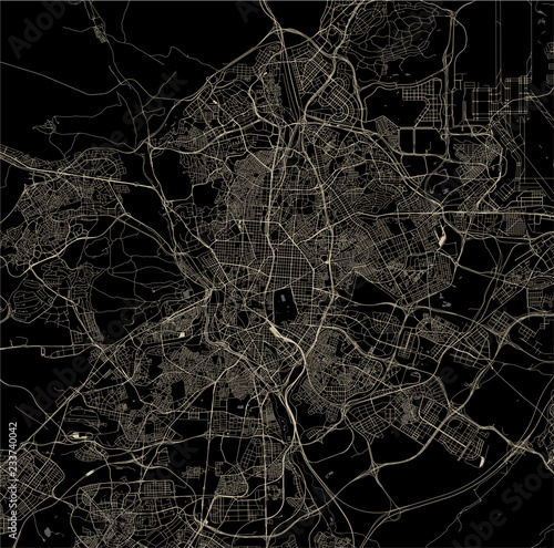 map of the city of Madrid, Spain