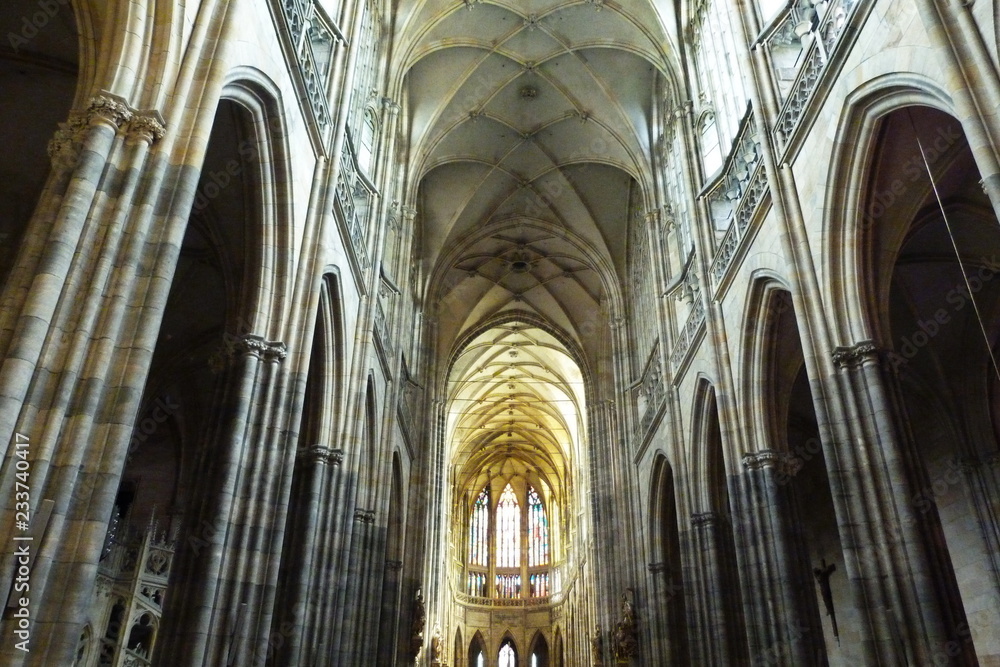 Interior of the Cathedral of St. Vitus, Prague, Czech Republic