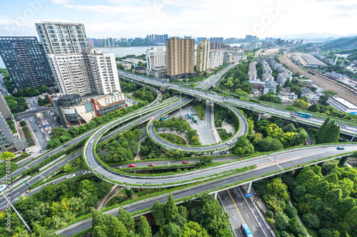 aerial view of city