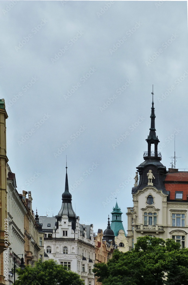 Typical buildings in the center of Prague, Czech Republic Typical buildings in the center of Prague, Czech Republic
