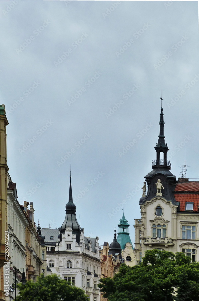 Typical buildings in the center of Prague, Czech Republic