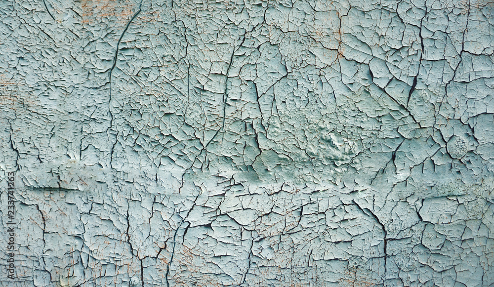 Abstract blue, beige and turquoise background wallpaper texture. Old flaky paint  peeling off grungy cracked wall. Cracks, scrapes, peeling old paint and  plaster on background of old cement wall. Stock Photo |
