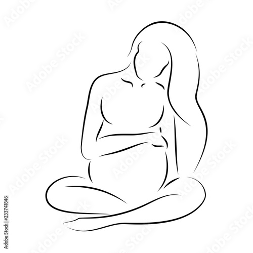 Beautiful silhouette of pregnant woman